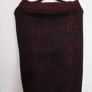 EXPRESS Maroon Snake Print Sweater Skirt Set
